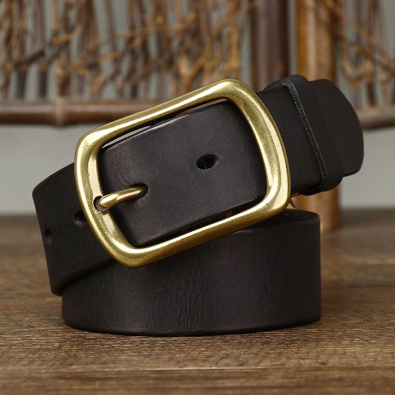 Men's Belt Retro Washed Distressed First Layer Pure Cattlehide Leather Pin Buckle Versatile Youth Casual Jeans Belt