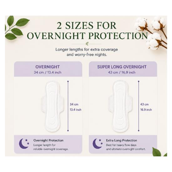 Rael Organic Cotton Cover Feminine Care 5-Piece Set – Regular & Large Sanitary Pads, Overnight Pads and Panty Liners (5 Packs)
