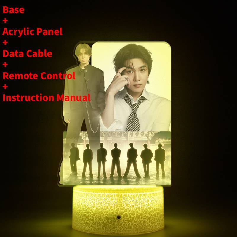 Lumină de noapte LED pentru concertul de revenire al turneului mondial BTS cu telecomandă pentru decorarea camerei și cadou de colecție