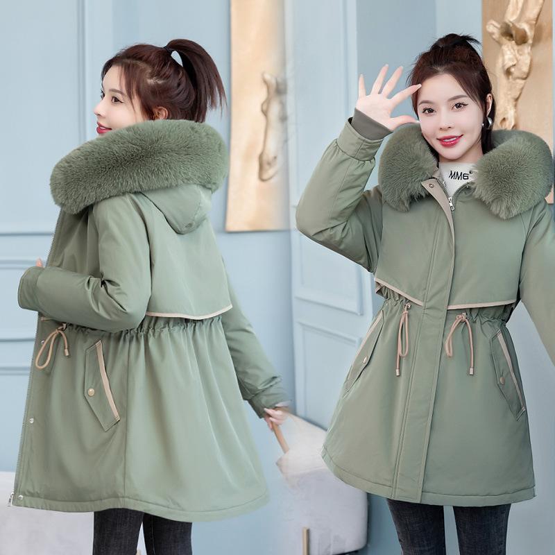 Pie Overcome Women's New Winter Medium and Long Cotton-padded Clothes Removable Liner Cotton-padded Jackets Thickened Winter Jackets