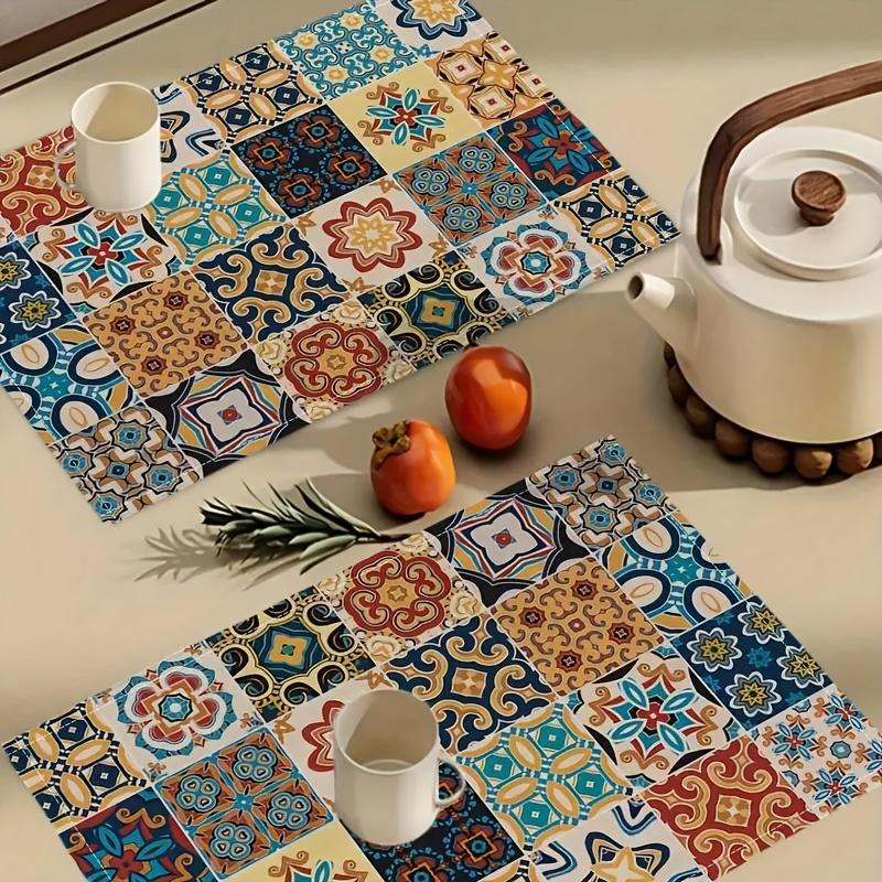 Set di 4 tovagliette, Tovagliette con design artistico, Perfette per Tavoli da Pranzo e Tavolini da Caffè, Decorazioni per la Casa, Cucina Ristorante Festa