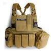 SHENKEL Lightweight 2-Way Modular Vest Chest Rig with 4 Pouches, Var.4 TAN (vest-004tan)
