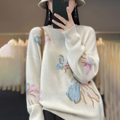 Suéter para Mujer Otoño Invierno Jersey Grueso Cálido de Punto Elástico Manga Larga Oversize Tops