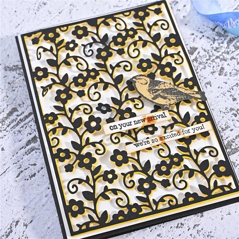 Flower Background Frame Metal Cutting Dies Stencil for DIY Scrapbooking Photo Album Embossing Paper Cards Crafts Diecuts