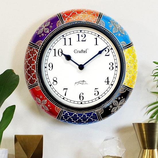 

Деревянные антикварные настенные аналоговые часы с ручной росписью и купольным стеклом для спальни, гостиной, дома (Многоцветный,