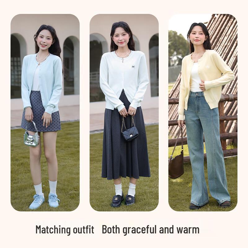 Baleno Women's 2026 Spring/Autumn Round Neck Knitted Cardigan