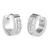 Beauty Unisex Punk Rhinestones Inlaid Titanium Steel Ear Studs Hoop Huggie Earrings