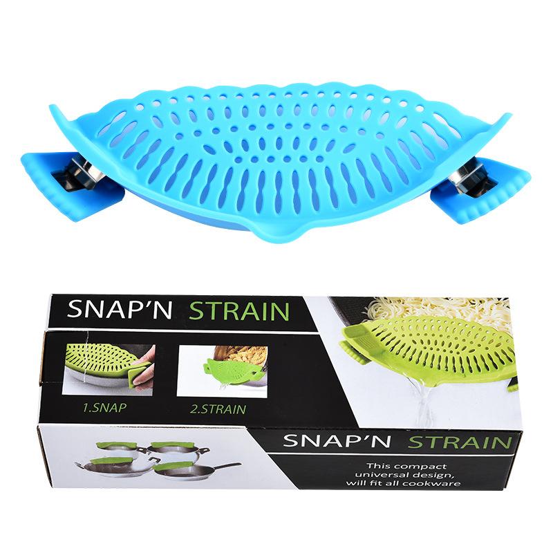 

1PS Kitchen Clip-on Water Drainer Silicone Pot Edge Water Drainer Vegetable Noodles Water Filter Anti-Spill and Anti-Leak Baffle
