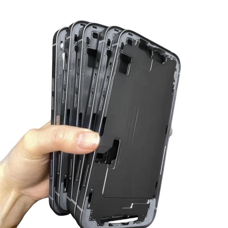 L19-Battery New Back Housing For Iphone 14 Housing Back Cover+ Mid Chassis Frame+SIM Tray+Side Key Black