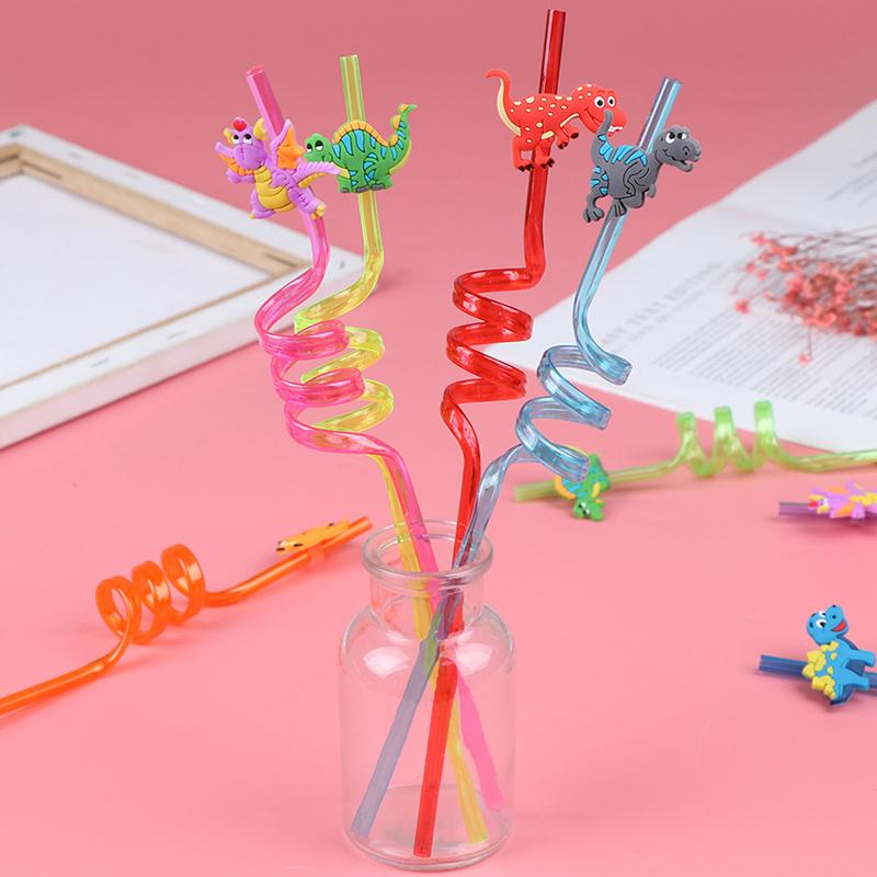 

8pcs Dinosaur Plastic Drinking Straws Bar Straws for Kids Birthday Party Decor