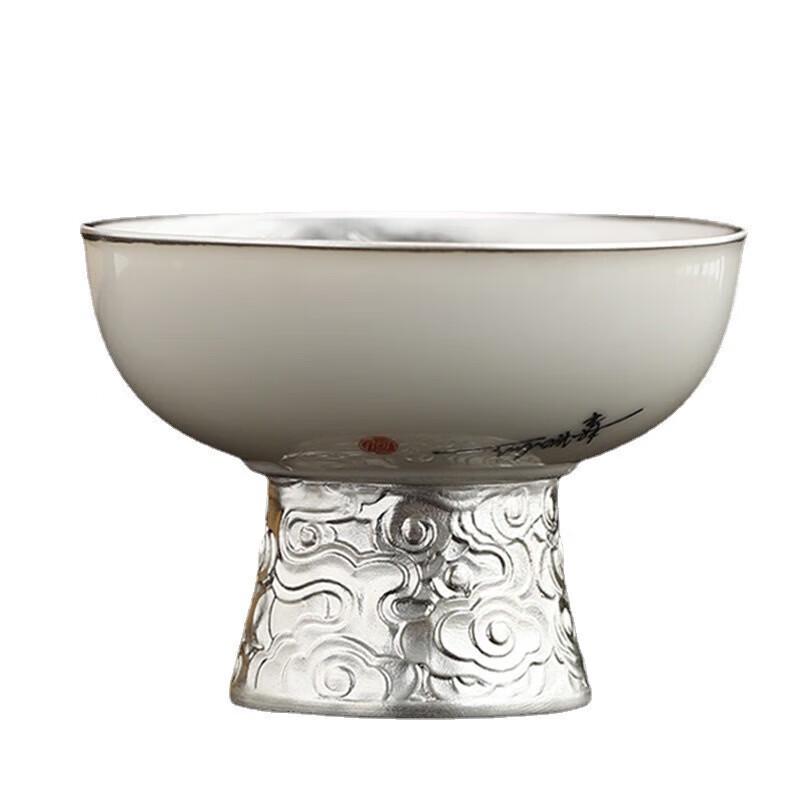 Dehua Gilded Silver Heart Sutra Master Tea Cup