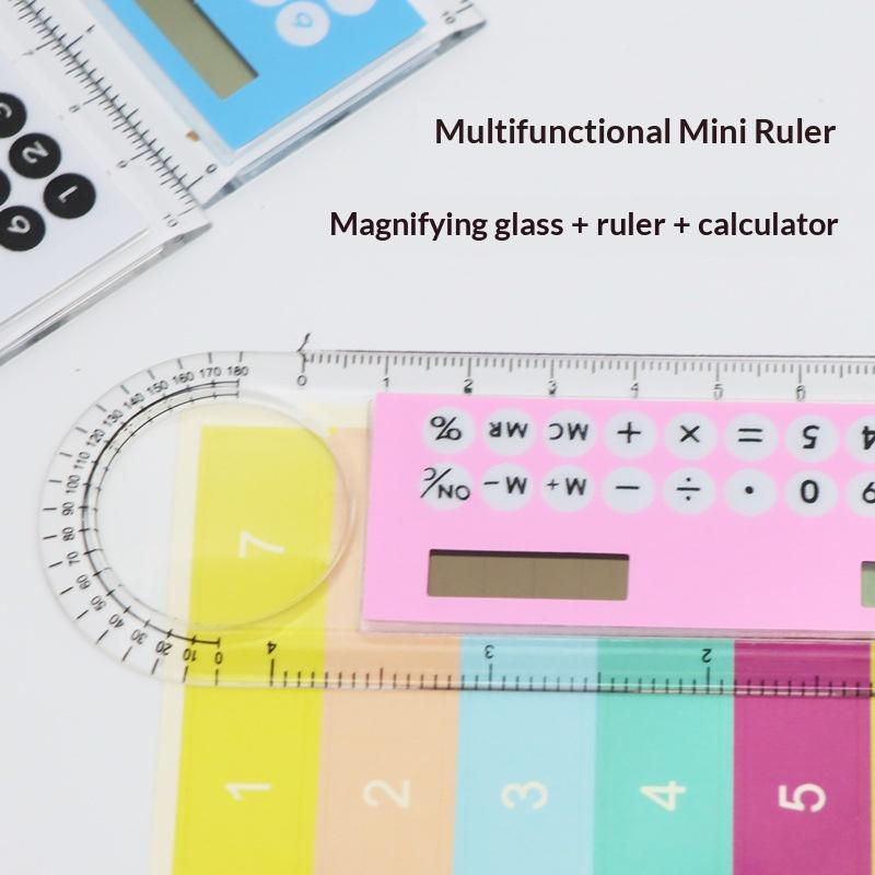 New 10cm Ruler Calculator Solar Card Mini Calculation Student Arithmetic Multifunctional Calculator Computer Digital Caliper