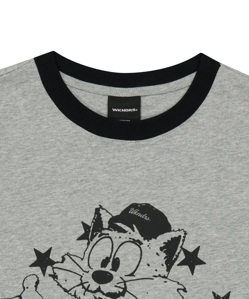 WKNDRS Cat Ringer T-Shirt (M.Grey)
