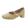 Low New Summer Versatile Single Shoes Women's Spring and Autumn Shallow Mouth Pearl Year Flat-soled Doudou Shoes Heel Night