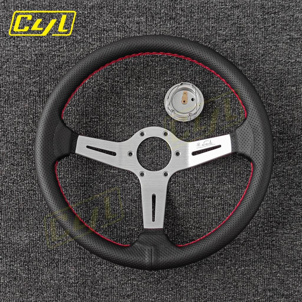 14inch 350mm Racing Leather Steering Wheel Universal Tuning Drift Sports Steering Wheel