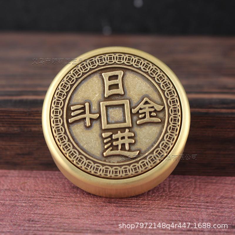 Brass Fidget Spinner Red Oil -Making Stress Relief Pulling Wire Ornament Craft Daily Progress Money Rotating Handheld