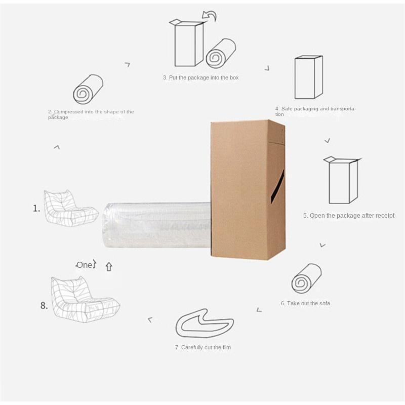 Compression Caterpillar Sofa Living Room Sleepable and Reclining Balcony Single Bedroom Fabric Lazy Sofa Small Household