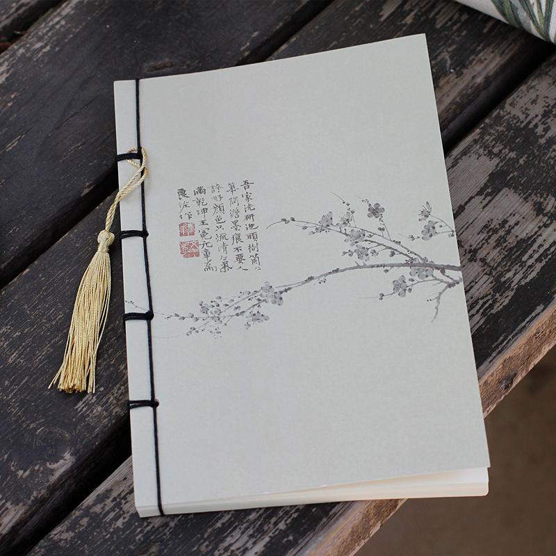 1pcs Chinese Retro Style Painting Bound Diary Blank Inner Page Notebook Very Suitable Note-Taking Journaling Graffiti Painting