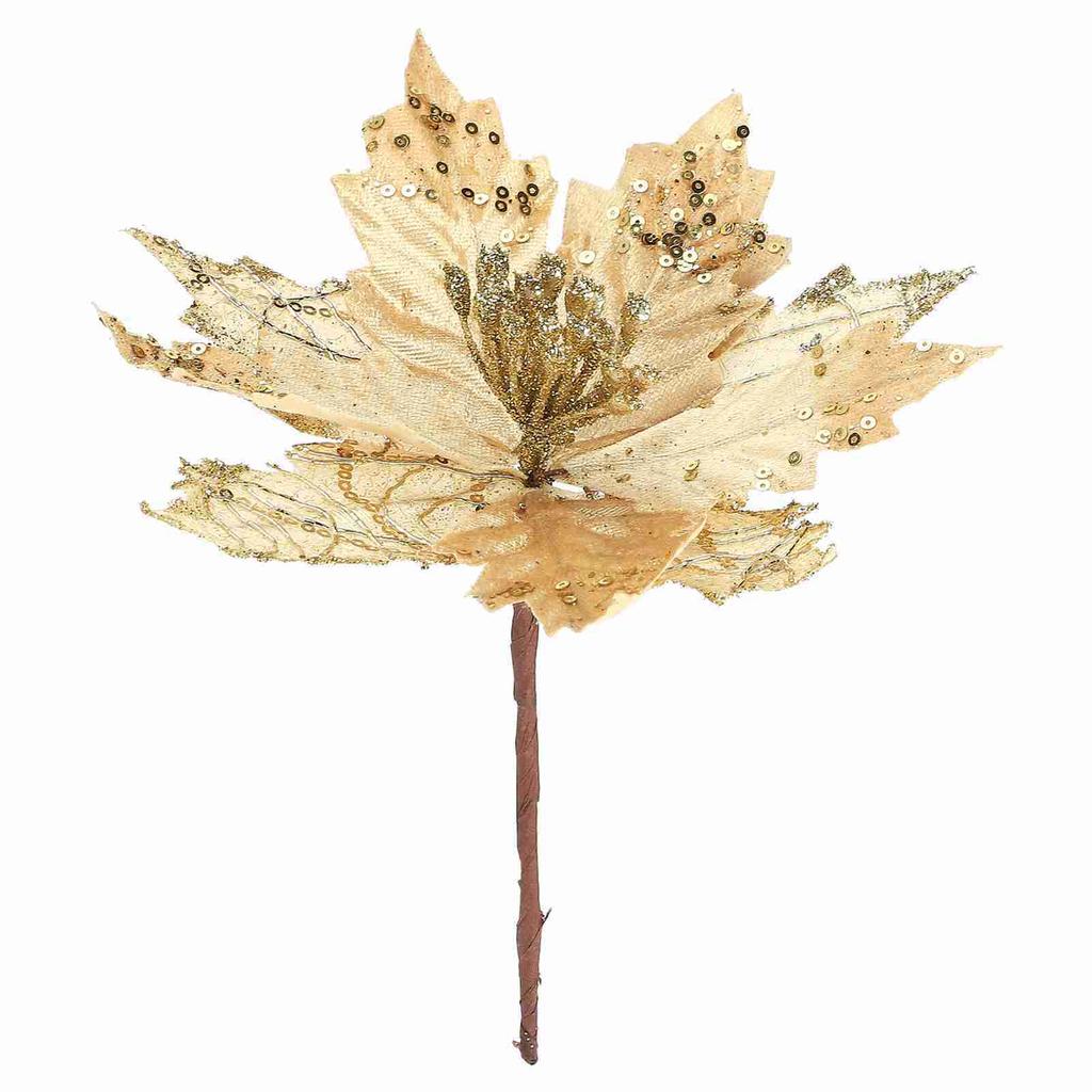 Glitter Flower Decor Simulated Xmas Tree Flower for Holiday Party Height 25cm Diameter 20cm