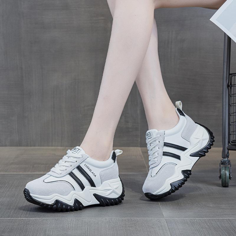3 Leather Muffin Shoes Spring New Heightened 7 Trendy Brand Versatile Sports