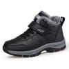 Women's Waterproof Non-Slip Warm Leather Snow Boots with Plus Velvet, Mid-Aged Comfort, Winter Cotton Walking Shoes