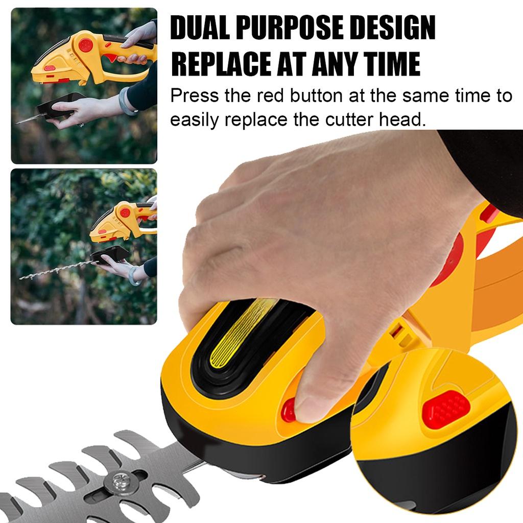 24V 2 In 1 Cordless Electric Grass Hedge Trimmer Lawn Mower Battery Rechargeable Shear Hedger Motor Garden Portable Power Tools