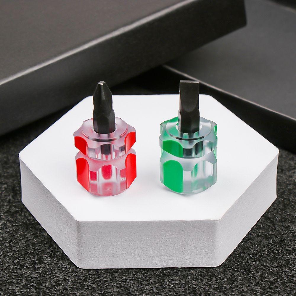 Mini Small Slotted/Phillips Screwdriver Transparent Radish Head Screw Driver