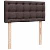 Ottoman Bed with Mattress Dark Brown 90 x 190 cm Fabric