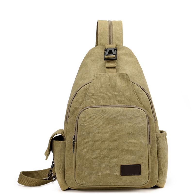 Brusttasche mit großem Fassungsvermögen Herren Mehrschichtige Canvas-Umhängetasche Multifunktionaler kleiner Rucksack