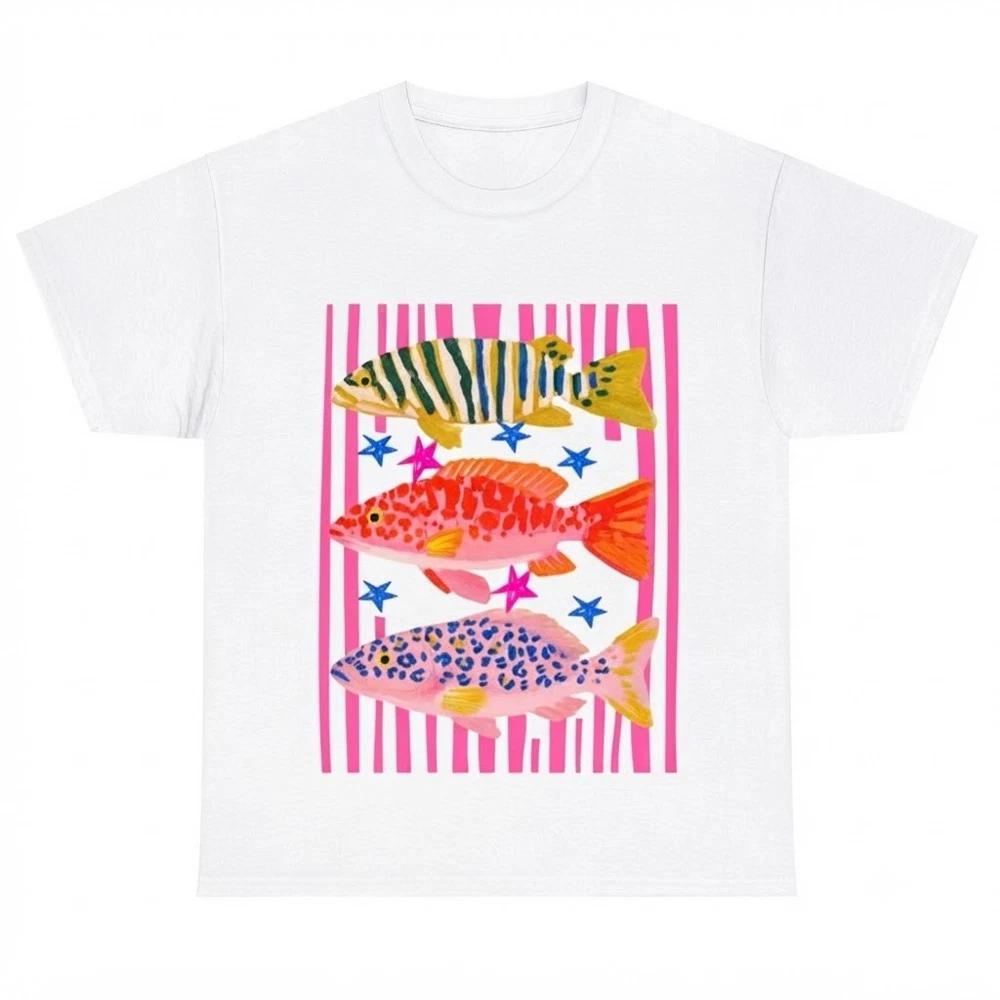 Summer Graphic Tropical Fish Gift For Friends White TShirt S