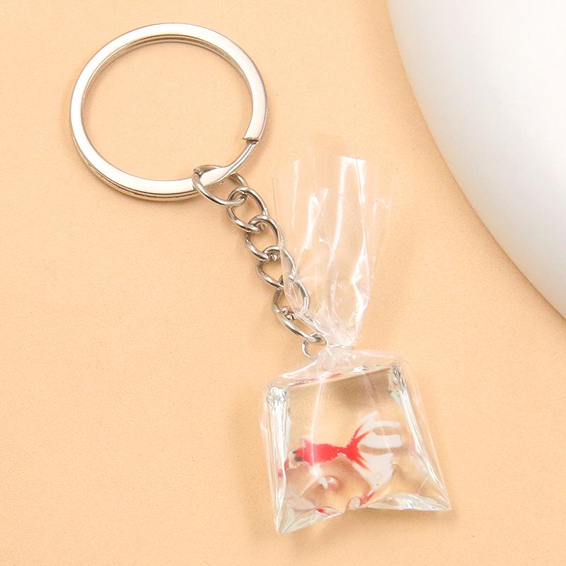 28 Styles 28x90mm DIY Transparent Resin Goldfish & Clownfish Keychain Pendant Ornaments