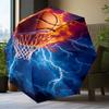 Basketball Crown Fire Sport Umbrella Folding Umbrella, Automatic Umbrella 8-Frame for Travel, Camping Use Gift for Halloween Christmas