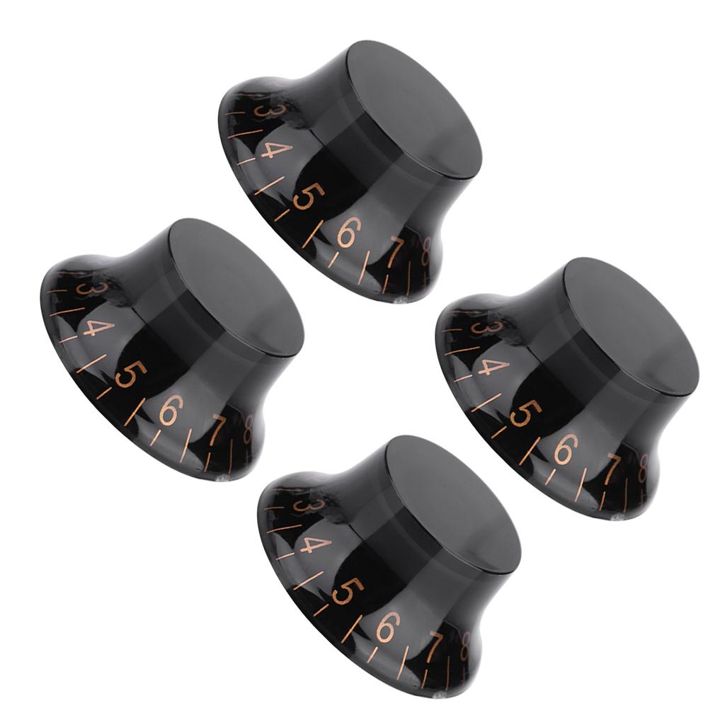 4 PCS Speed Tone Volume Control Knobs for EPI LP Electric Guitar (Black+Gold)