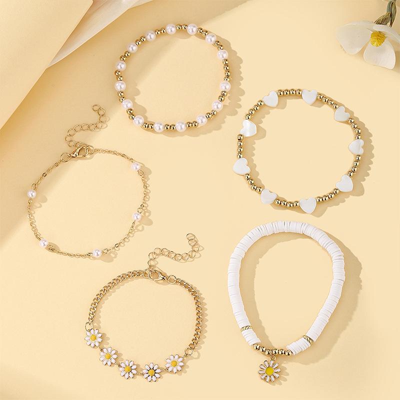 

Горячая Распродажа Новый Летний Набор Браслетов с Ромашками из Пяти Предметов Модный Любовь Тюльпан Универсальный Тренд