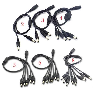 12v DC 1 Female To 2 3 4 5 6 8 Way Male Power Plug Splitter Cable CCTV Led Strip