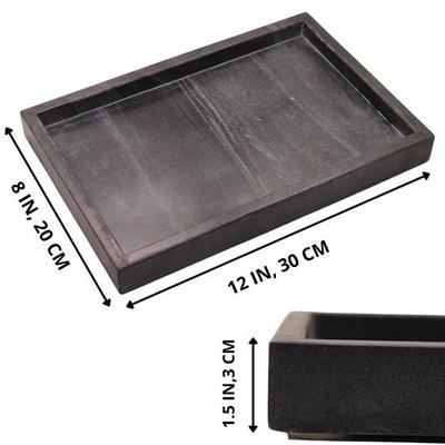 12" Tall Marble Tray for Kitchen Bathroom Vanity Tabletop Stone Toilet Organizer