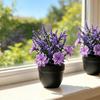 Simulated Lavender Potted Plant No Watering Maintenance-Free Faux Lavender for Indoor Decor Allergy