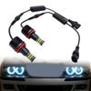 6 Sided H8 LED Angel Eyes Headlight 120W 6000K White Lights Double Cooling System For E90 E92 E60 E70
