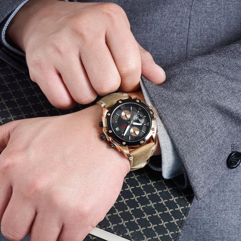 Megir Montre de Sport créative hommes Relogio Masculino mode chronographe Quartz montres horloge heure en cuir militaire armée montre