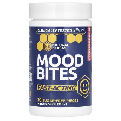 Mood Bites, Citrus Peach, Sugar Free, 30
