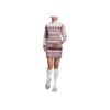 Adidas Round Neck Pullover Pattern Print All Over Brand Logo Embroidery Knit Sweater Women Sweater Light-Deep-Red HG8213