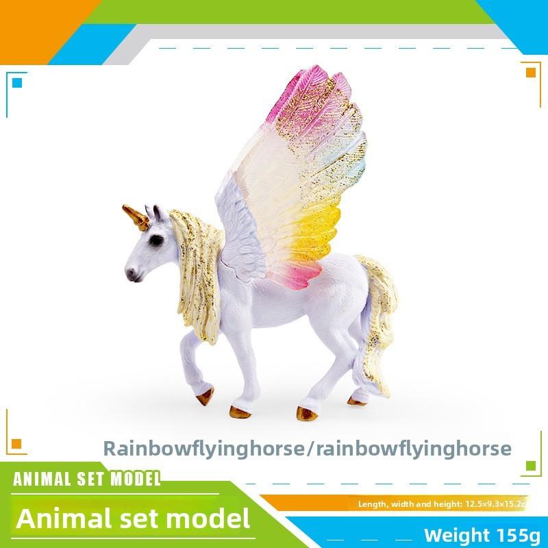 Animal Model Pvc Unicorn Rainbow Pegasus Dragon Figure For Childrens Educational Play