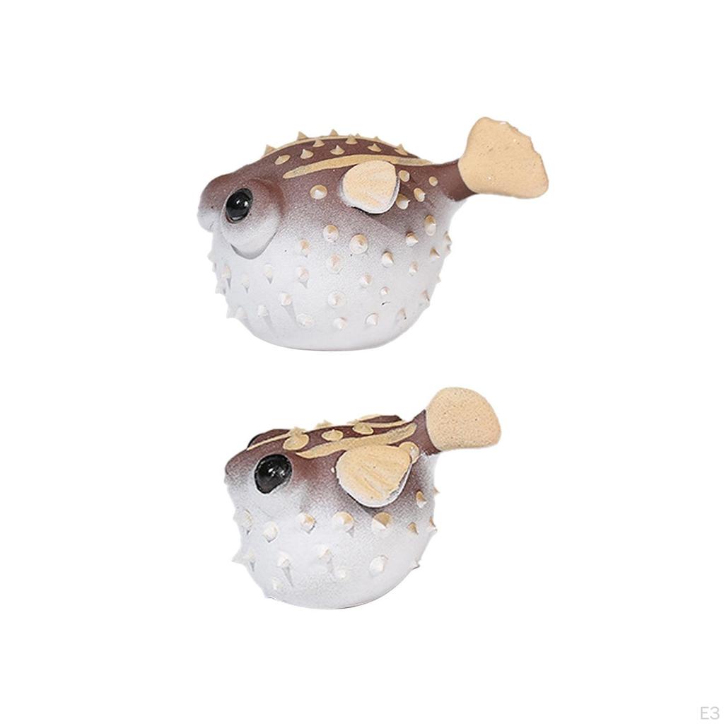 Puffer Statue Te Pet Ornament Collectible Gave for Lovers Håndlaget miniatyr skulptur dyr