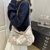 Pleated Bow Knot Tote Bag for Women Cotton Large Capacity Shoulder Crossbody Bag