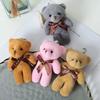 6/1s Mini Bear Plush Keychain Colorful Bear Stuffed Toy School Bag Pendant Teddy Doll Graduation Party Supplies Wedding Gift