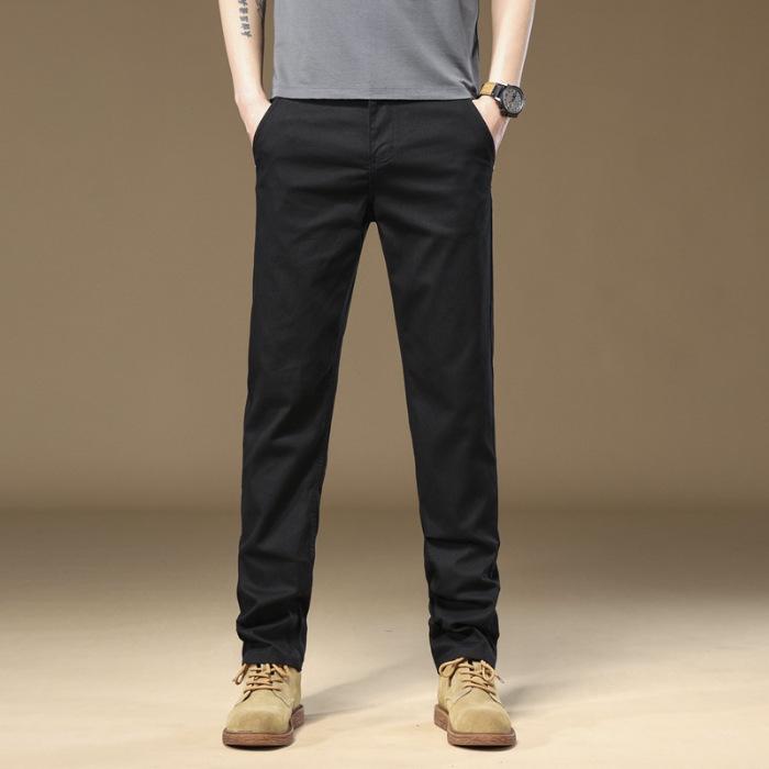 

Премиальные облегающие мужские брюки: Прямой крой, свободный, универсальный, модный для осени, зимы и лета. 34 (161-170 lbs) чёрный