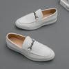 Weiße Lederschuhe Herren Party Gesellschaftsschuhe Für Herren Freizeit Leder Bürolotsen Männlich Freizeit Business Loafer Mann