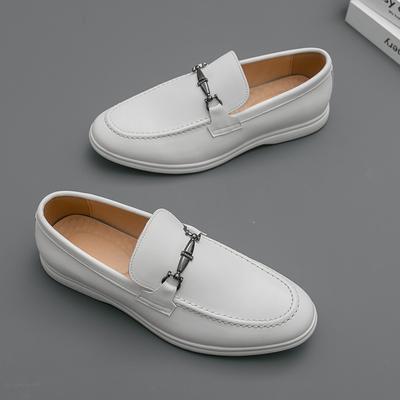 Weiße Lederschuhe Herren Party Gesellschaftsschuhe Für Herren Freizeit Leder Bürolotsen Männlich Freizeit Business Loafer Mann