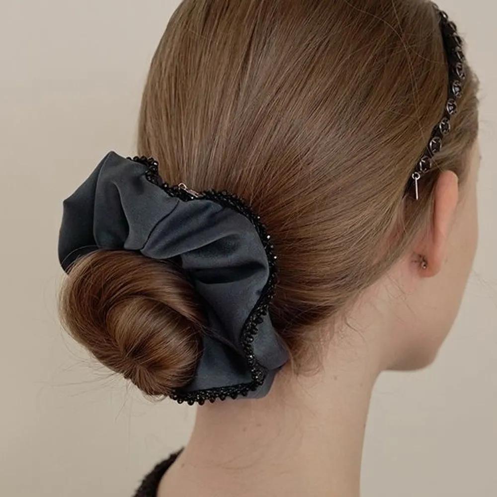 Edge Crystal Scrunchie JP-25-164S gray