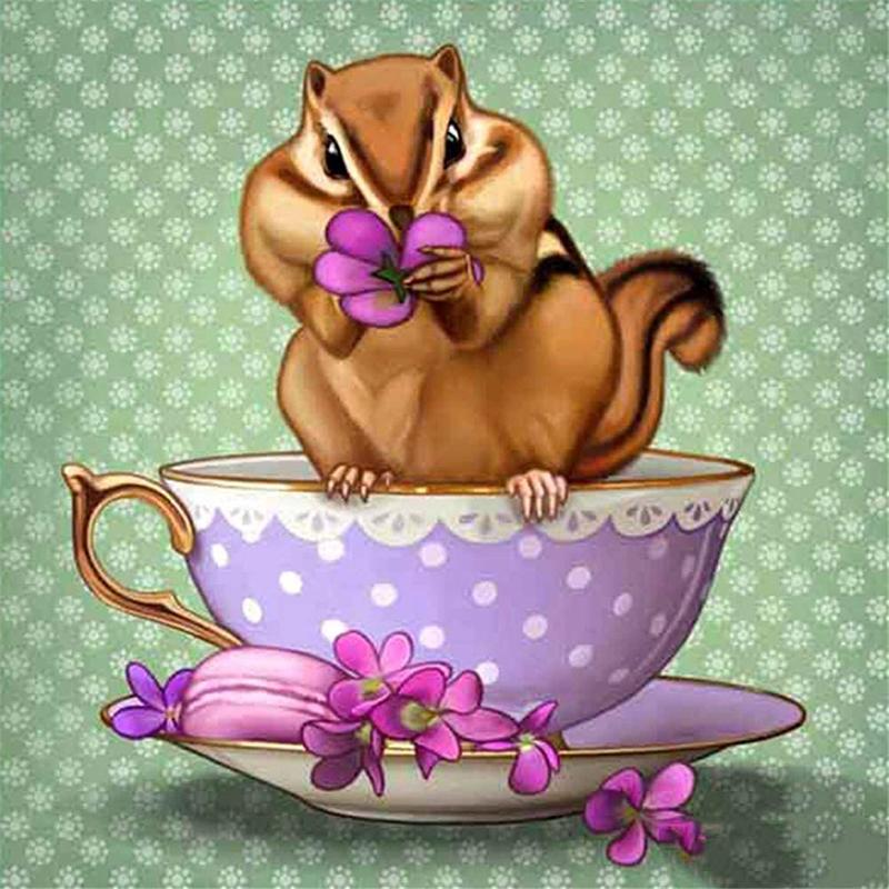 DIY 5D Malowanie Diamentami Śliczny Kot Diamentowa Sztuka Haft Zwierzęcy Ścieg Krzyżykowy Cyrkonie Pełna Okrągła Wiertarka Dekoracja Domu Prezent